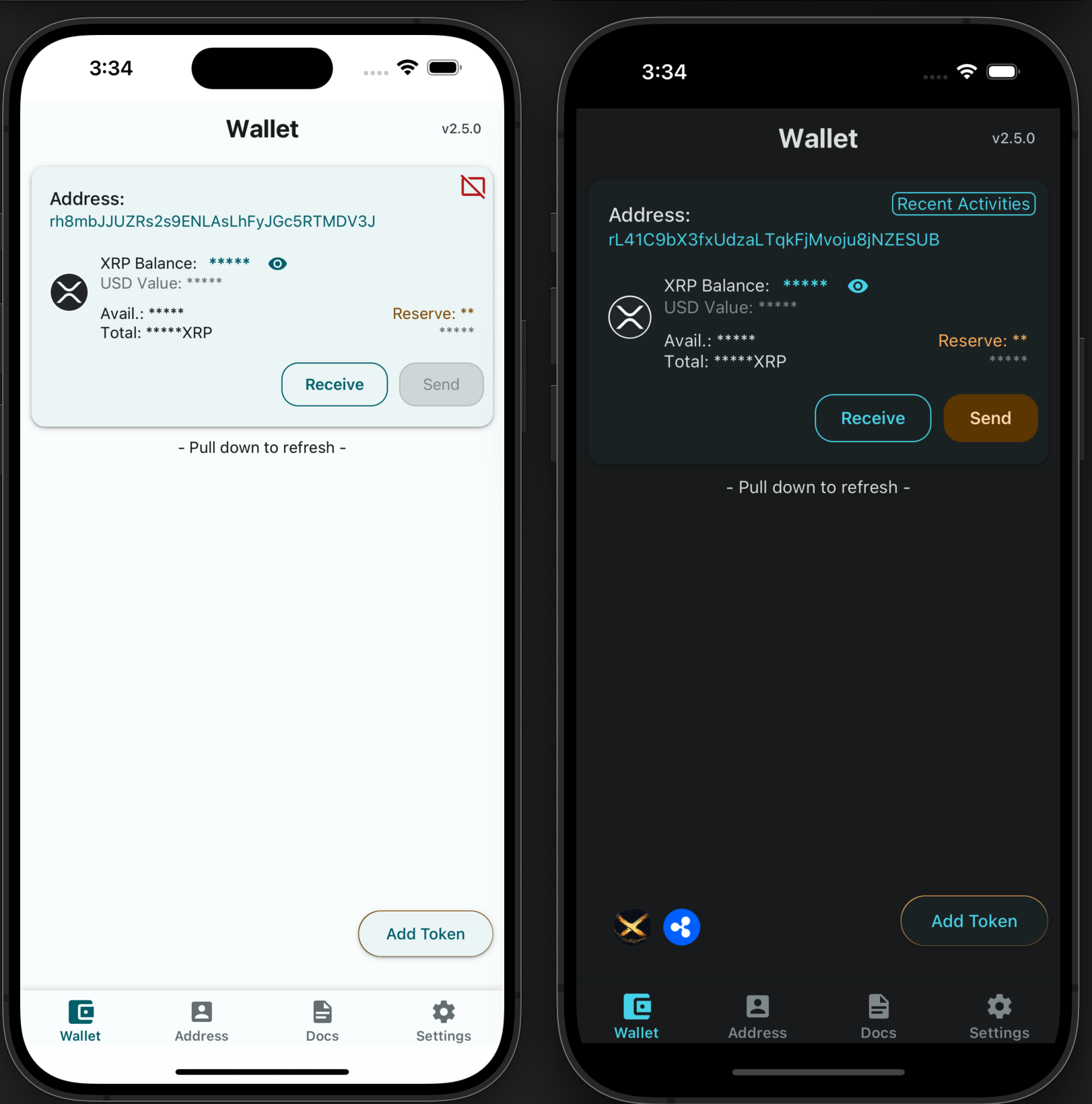 XRPMainnet Wallet App Screenshot
